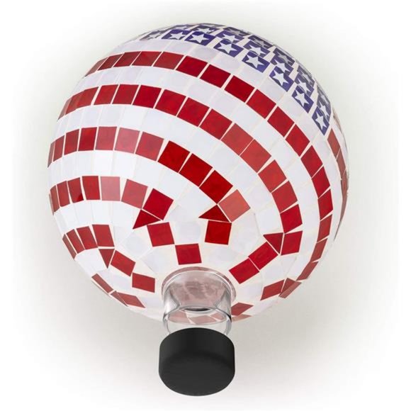 12" Tall Indoor/Outdoor Mosaic American Flag Gazing Globe Yard Art Decor - Picture 4 of 6